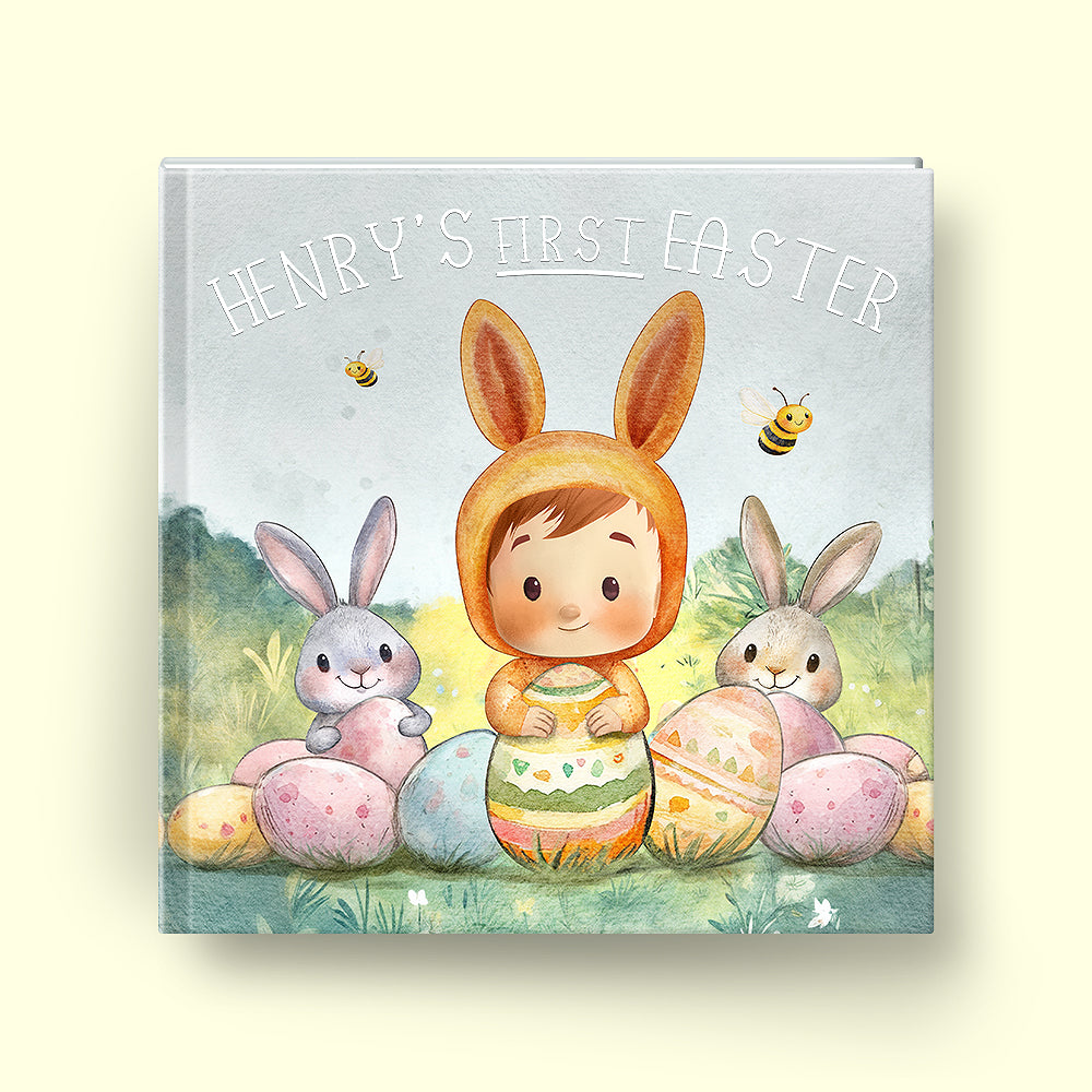 Book cover of my First Easter custom story book for baby