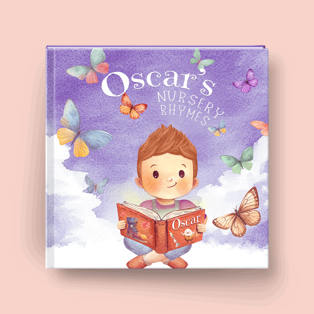 Nursery Rhyme Baby and Child Book Cover with Custom names