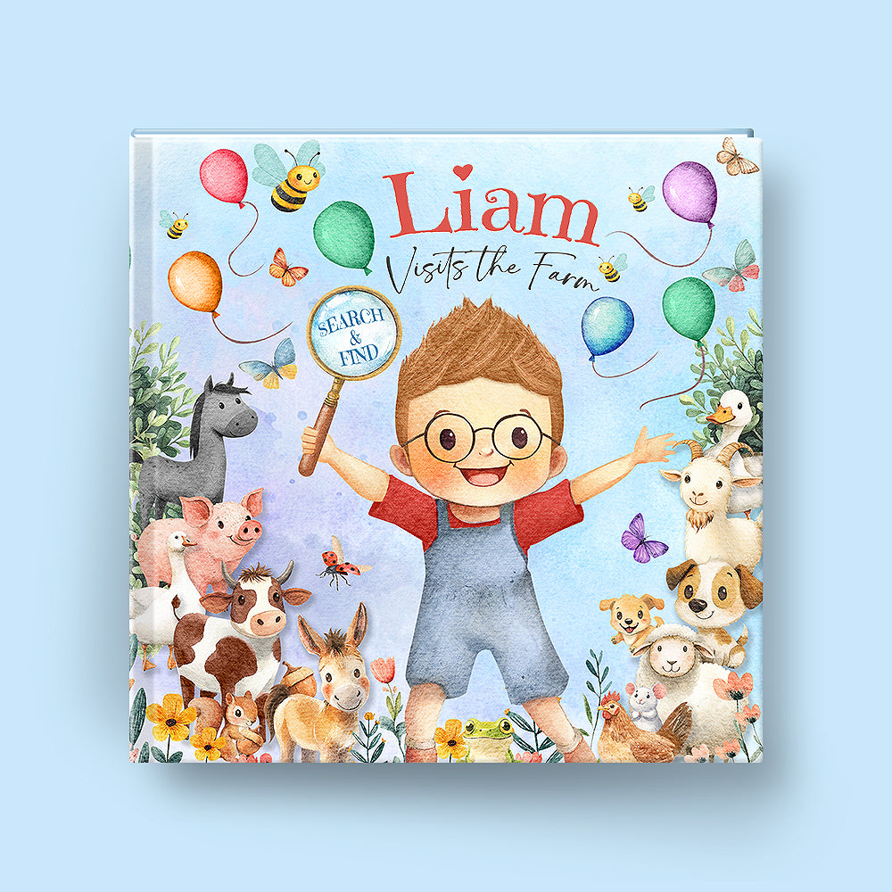 Visits The Farm - Search and Find Personalized Story Book